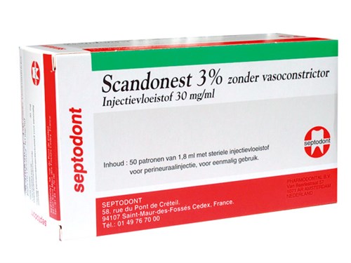 SCANDONEST 3% Z/VASOCONSTRICT 50CYL SEPTODONT