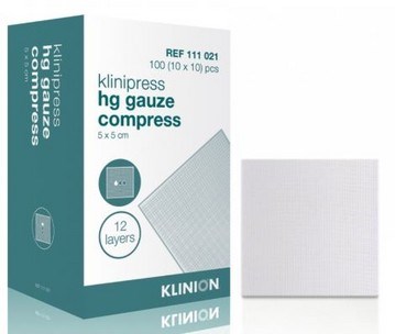 GAASCOMPRES KLINION 10X10 STERIEL 12L 100ST