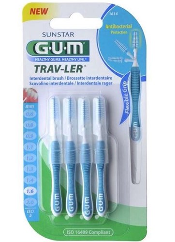 GUM RAGER TRAVLER 1.6 MM 1614 50ST BLAUW