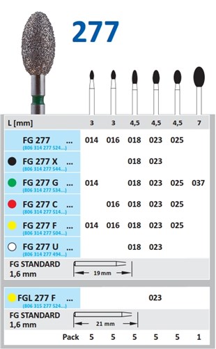 HORICO 277F/023 FG DIAM STEEN 5ST LANG