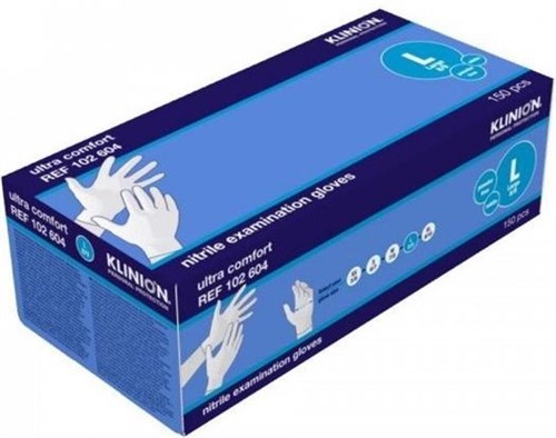 NITRILE KLINION P/VRIJ WIT COMFORT L 150ST