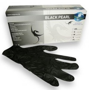 NITRILE PEARL BLACK P/VRIJ LARGE 100ST