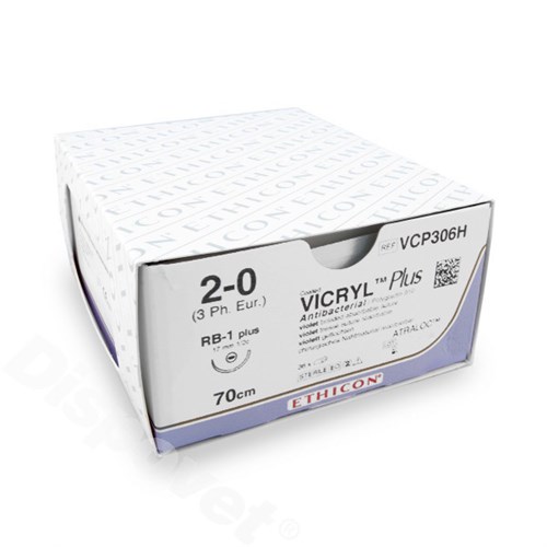 VICRYL PLUS 2-0 VCP306H RB-1 17MM 70CM 36ST